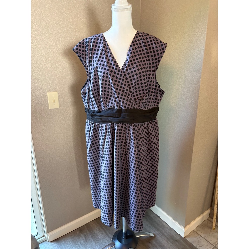 Folter Womens 3X Polka Dot Dress Purple‎ Black Rockabilly Pinup Cotton USA